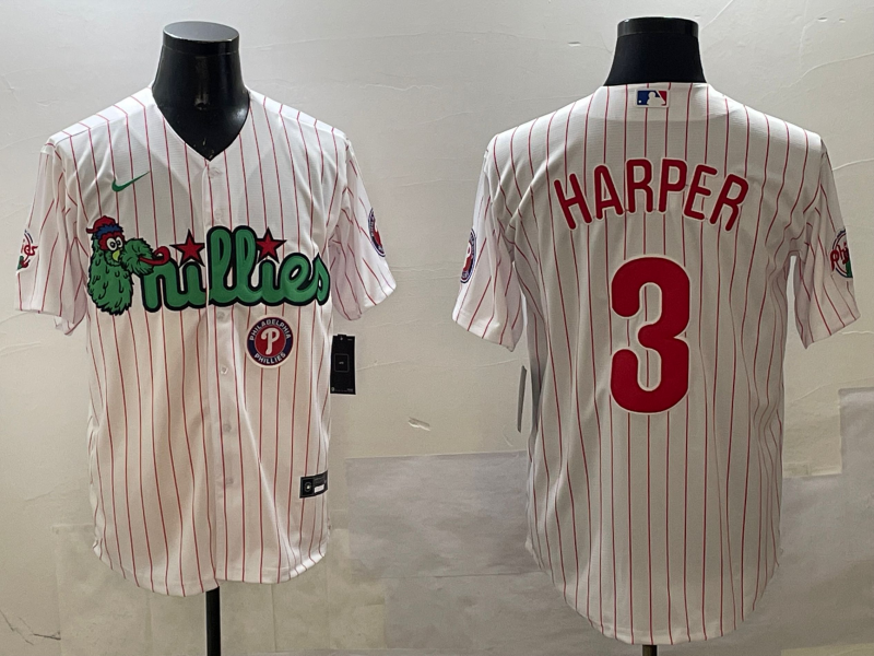 Men 2025 Philadelphia Phillies #3 Harper white Nike MLB Jersey 002->philadelphia phillies->MLB Jersey
